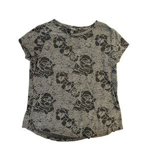 Simply Vera -Vera Wang Shirt Womens Large Burnout Floral Print Top Casual Blouse